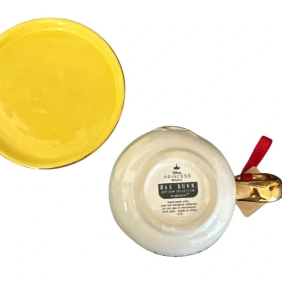 Disney Snow White Yellow and Gold Mug with Saucer very LARGE NWOT - Picture 4 of 4